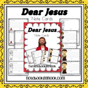 Free Dear Jesus Note Cards from Notebooking Nook