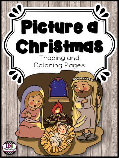 Picture a Christmas Tracing and Coloring Pages