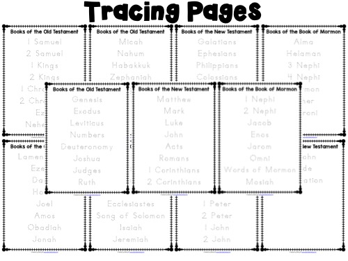 Scripture Books Tracing Pages